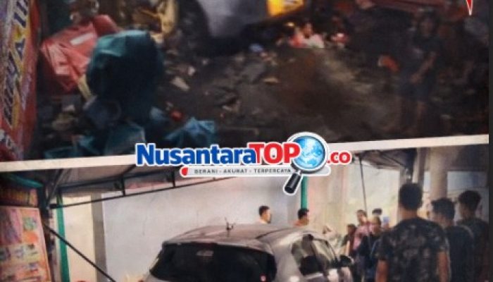 Mobil Honda Brio Dikemudikan Wanita Diduga Mabuk Tabrak Lapak Pedagang di Pasar Kaget Binjai, 5 Orang Terluka